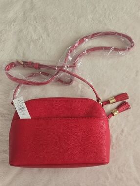 Talboys Red Women's Leather Crossbody Bag